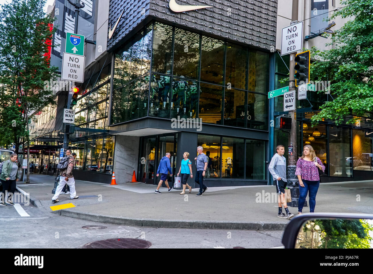 A Nike Store in Downtown in Seattle Washington Stock Photo - Alamy