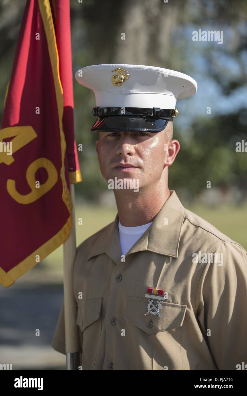 U.S. Marine Corps Pfc. Brantley Smith, honor graduate for Platoon 3049