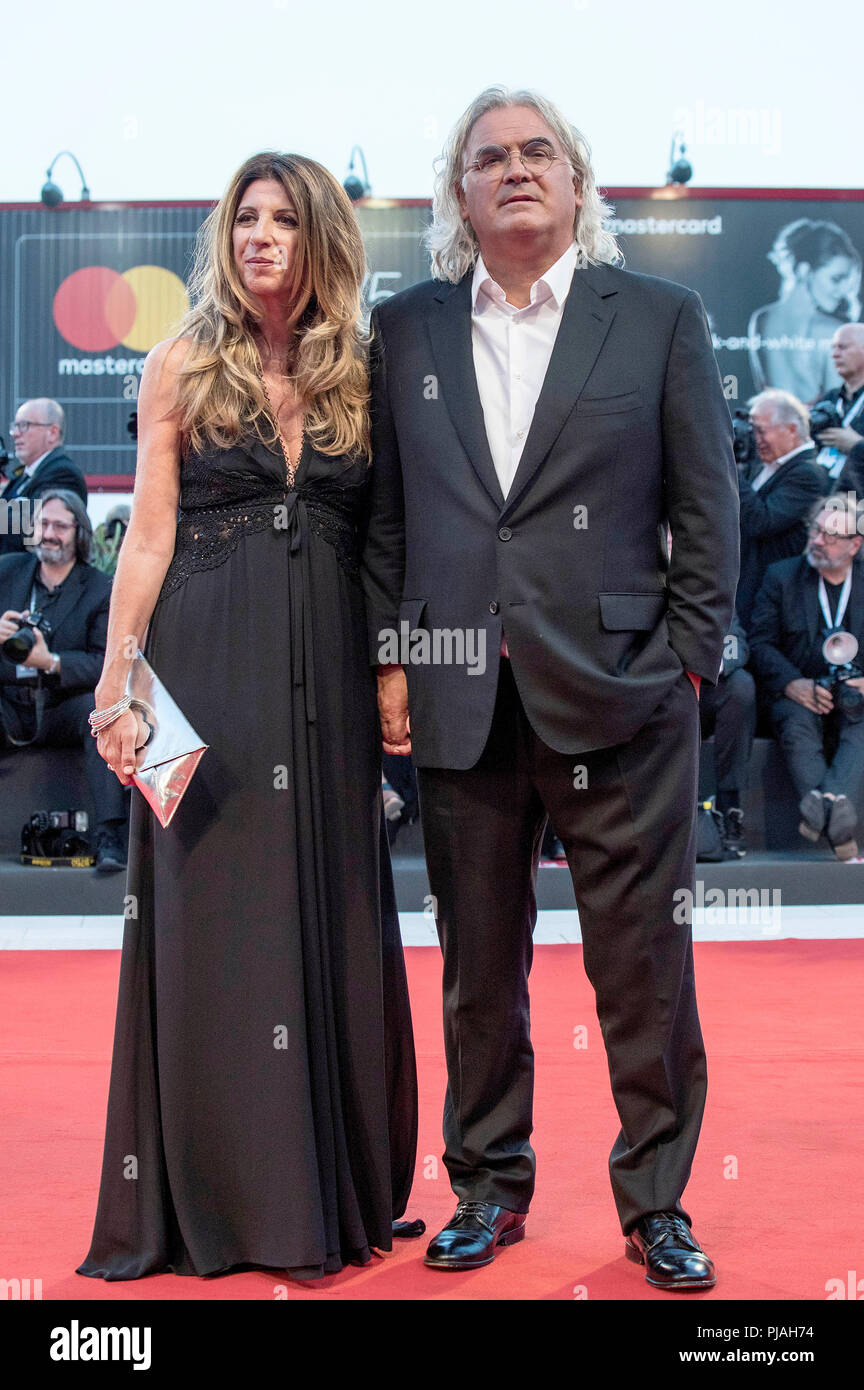 Venice, Italy. 5th September, 2018. Paul Greengrass with wife Joanna Kaye attending the '22 July' premiere at the 75th Venice International Film Festival at the Palazzo del Cinema on September 05, 20189 in Venice, Italy Credit: Geisler-Fotopress GmbH/Alamy Live News Stock Photo