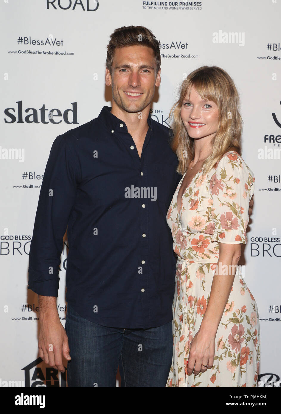 West Hollywood, Ca. 5th Sep, 2018. Andrew Walker, Lindsay Pulsipher, at  "God Bless The Broken Road" Premiere at The Silver Screen Theater at the  Pacific Design Center in West Hollywood, California on