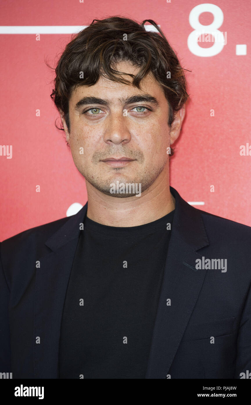 Riccardo Scamarcio during the 'Les Estivants / The Summer House' photocall at the 75th Venice International Film Festival at the Palazzo del Casino on September 06, 2018 in Venice, Italy | Verwendung weltweit Stock Photo