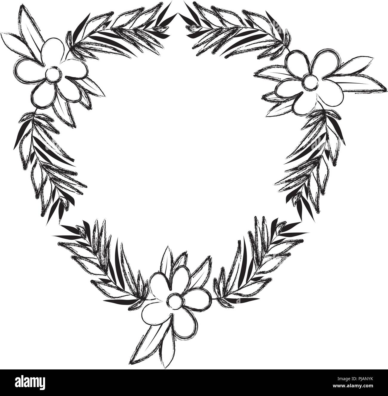 beautiful flower and leafs frame Stock Vector Image & Art - Alamy