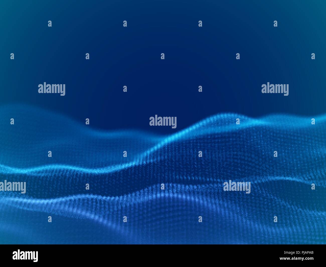 Abstract digital landscape or waves with flowing particles Stock Vector ...