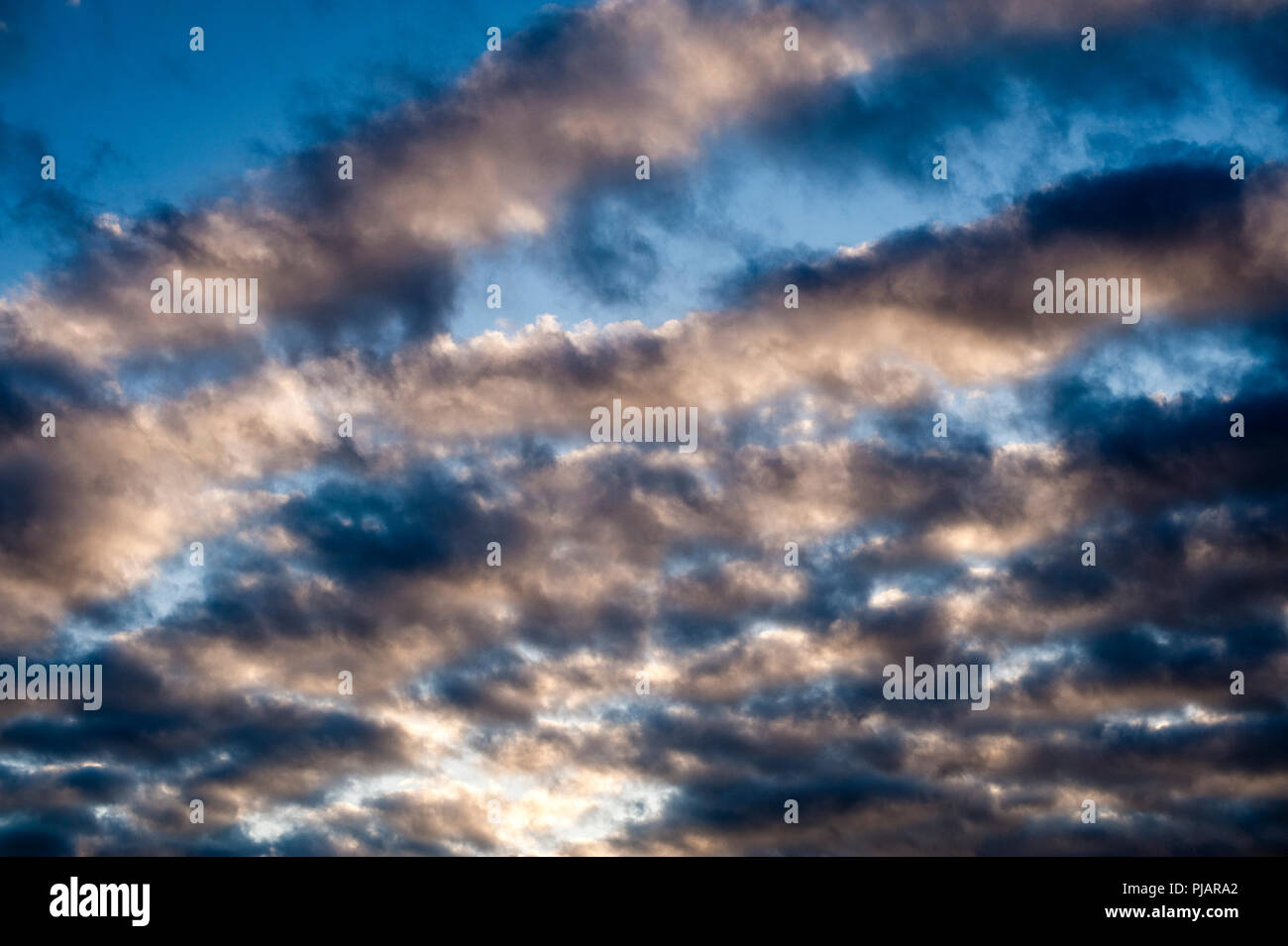 Altocumulus perlucidus toward sunset Stock Photo