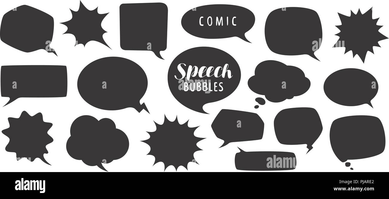 Set of comic speech bubbles. Vector illustration Stock Vector