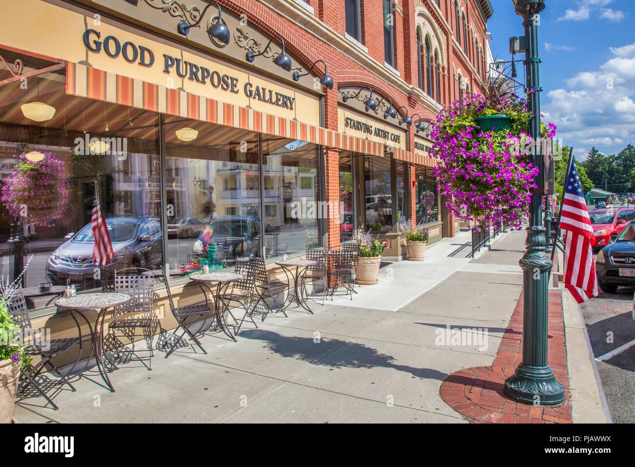 Stores in downtown Lee, MA Stock Photo