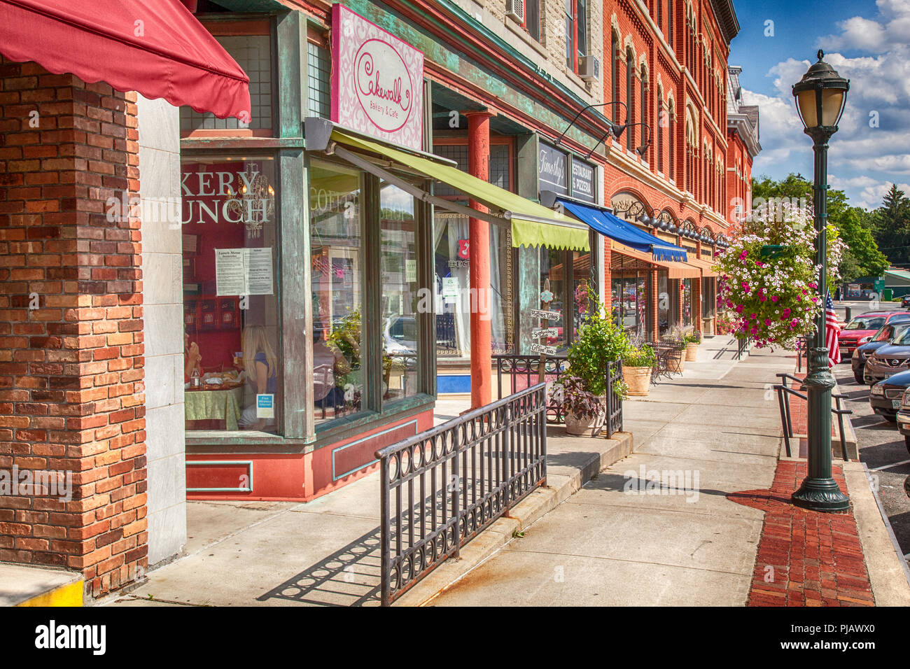 Stores in downtown Lee, MA Stock Photo