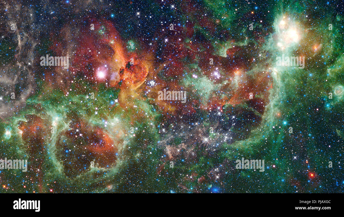Night sky with stars and nebula. Elements of this image furnished by ...