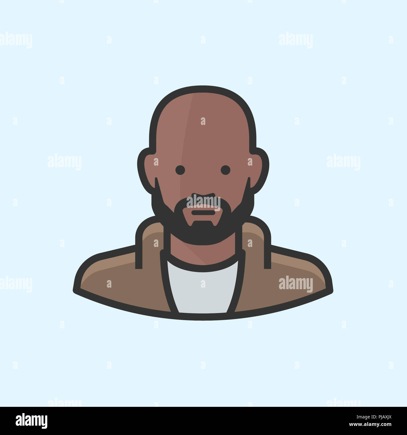 African american bald man with beard and sweater Stock Photo - Alamy
