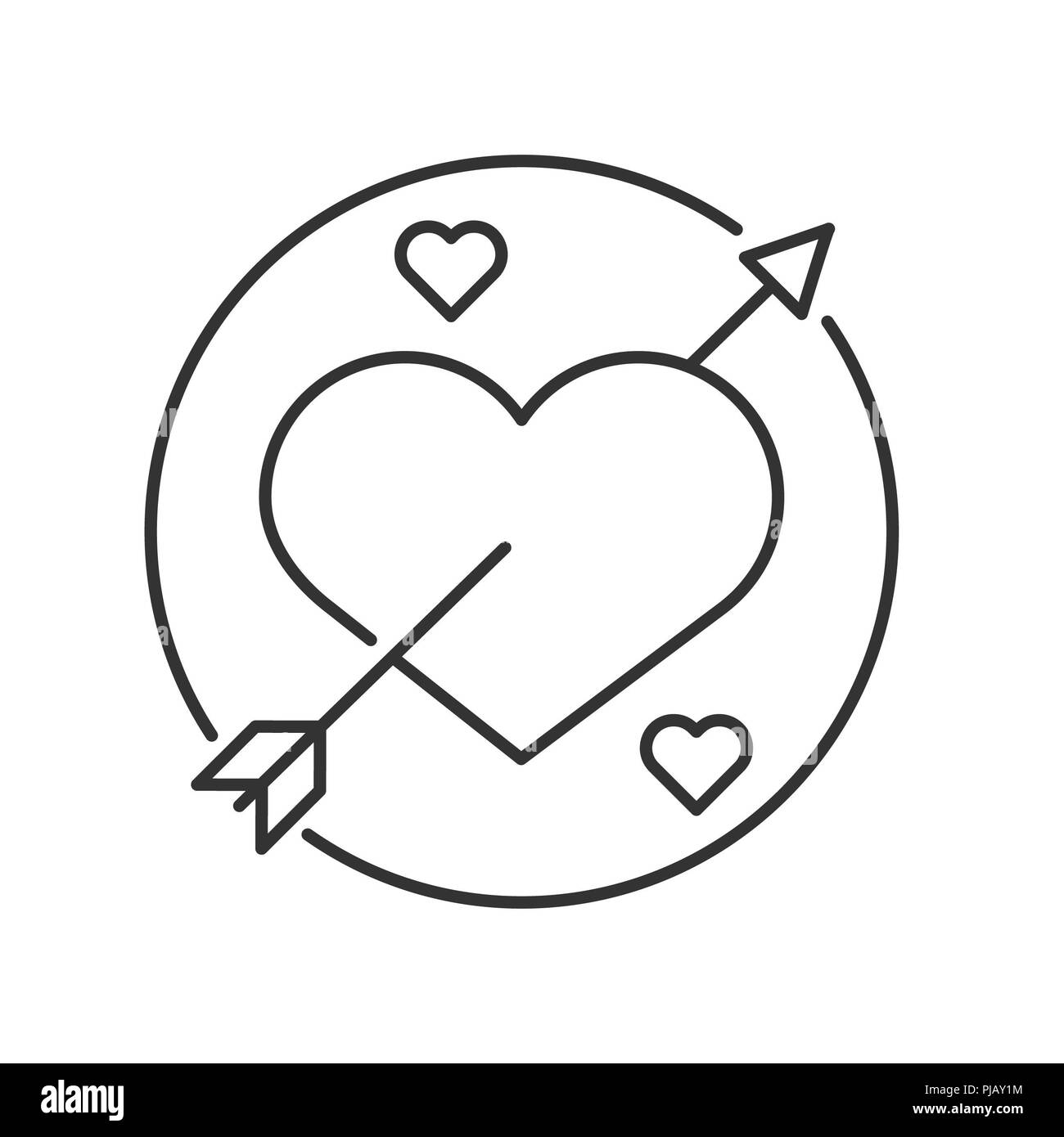 Valentine heart with arrow Black and White Stock Photos & Images - Alamy