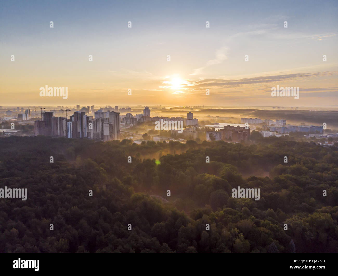 Aerial landscape view sun rising hi-res stock photography and images ...