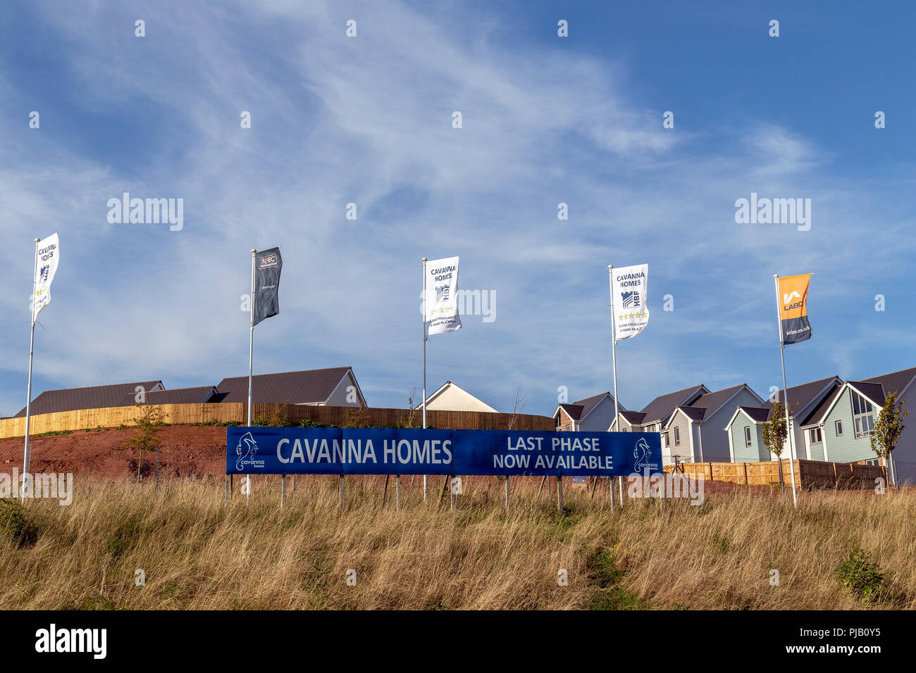 Cavanna homes, building site,new build,green fields site,architecture construction home, house, hut, domicile, Stock Photo