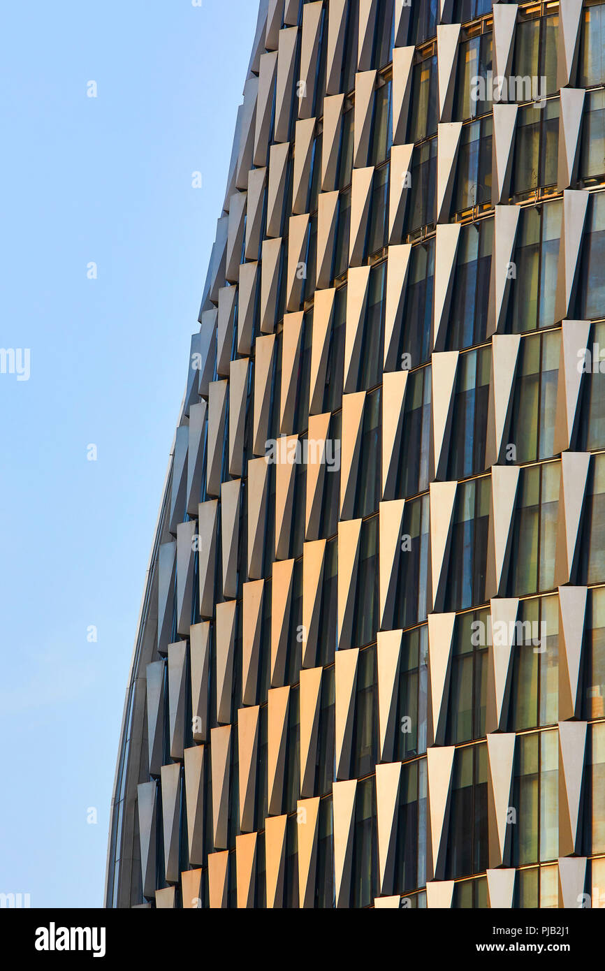 Detail of cladding. Raffles City Hangzhou, Hangzhou, China. Architect: UNStudio, 2017. Stock Photo