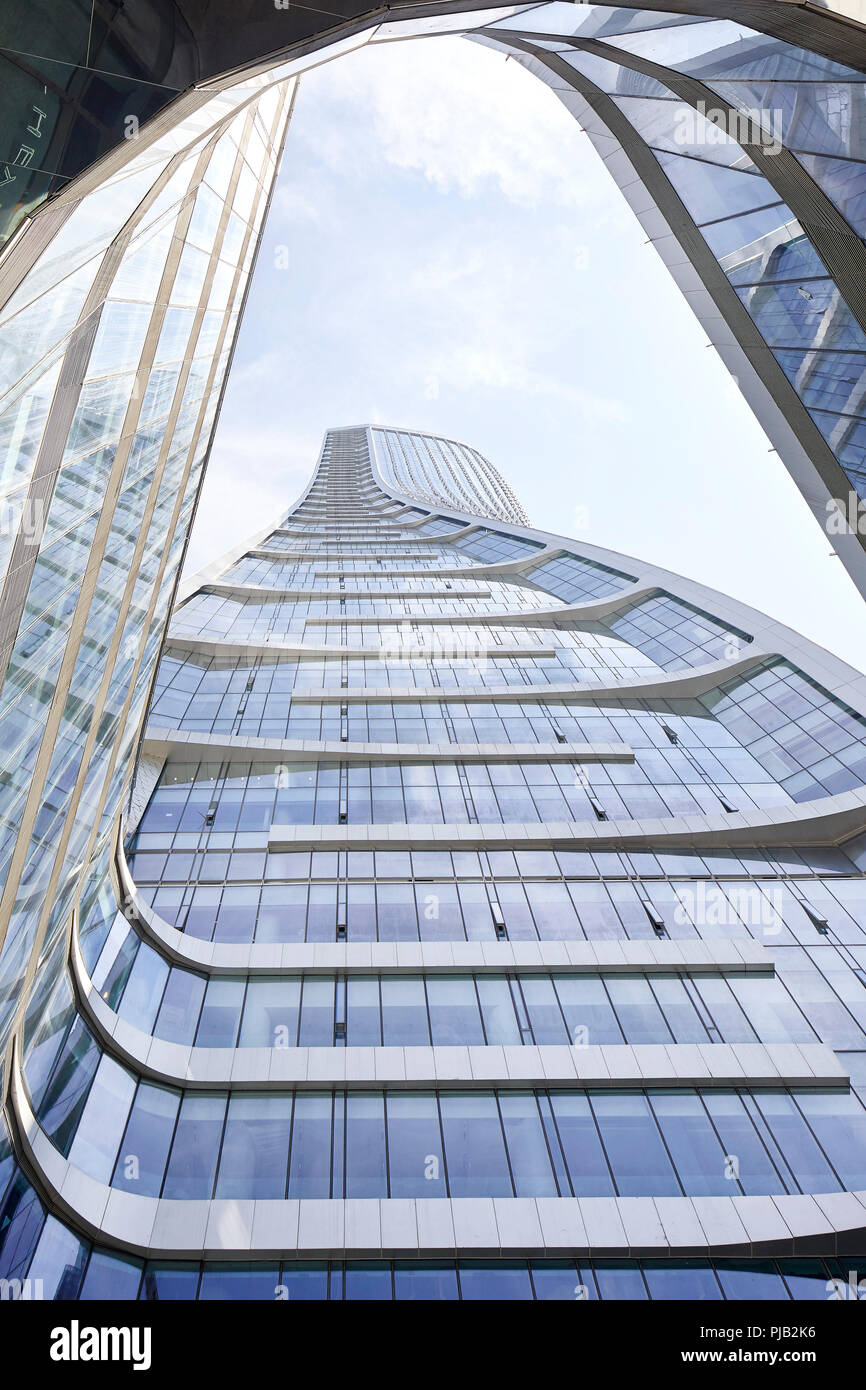 Detail of cladding. Raffles City Hangzhou, Hangzhou, China. Architect: UNStudio, 2017. Stock Photo