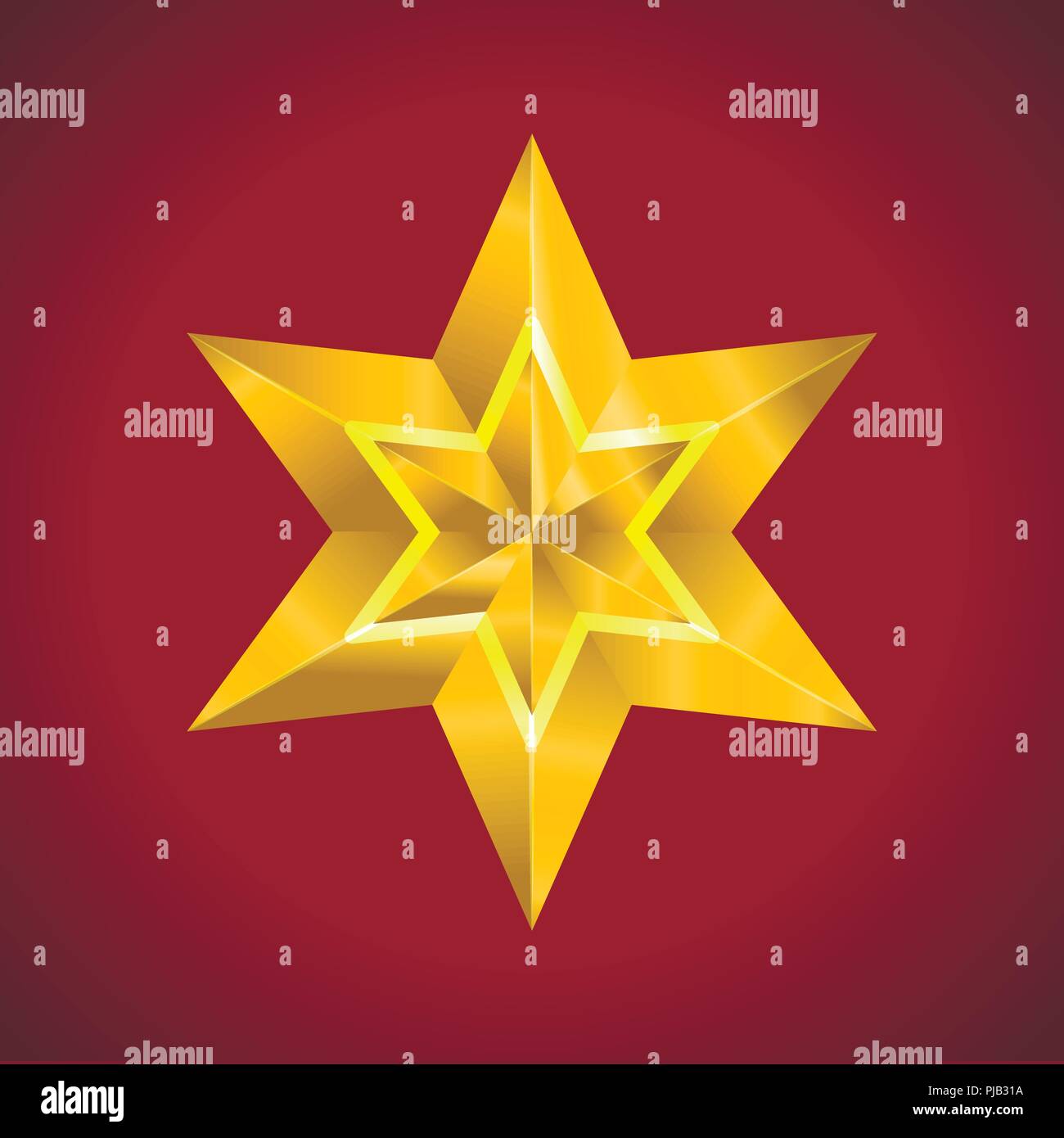Star Vector realistic metallic golden isolated yellow 3D illustration ...