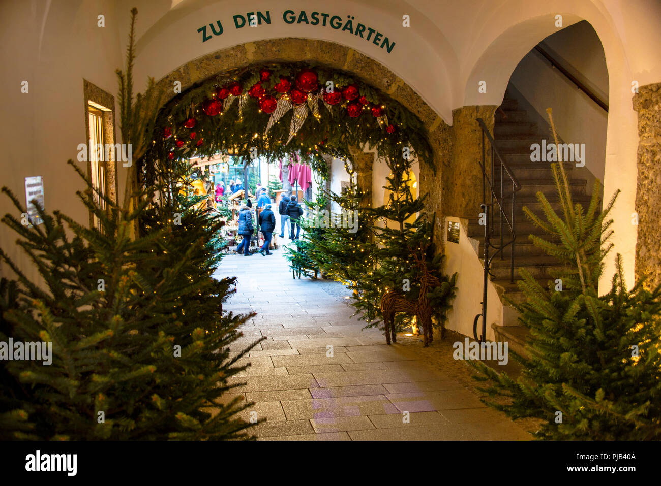 Salzburg barrel arched portal, Austria. Stock Photo