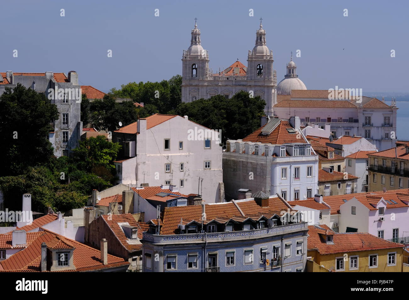 View from Lisbon Castle over the city of Lisbon Stock Photo - Alamy