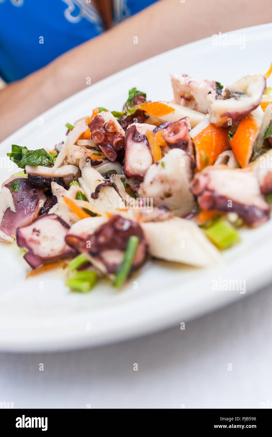 Frutti di mare, seafood close up shot taken in italian restaurant in Cefalu, Sisily island Stock Photo