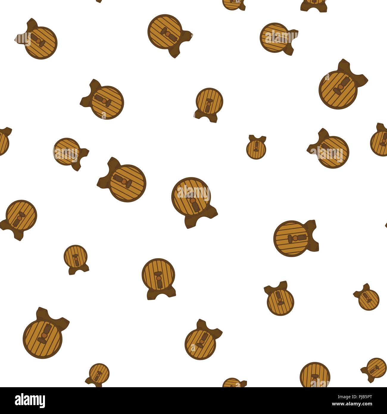 Beer barrel pattern seamless. Vector illustration. Isolated white background. Stock Vector