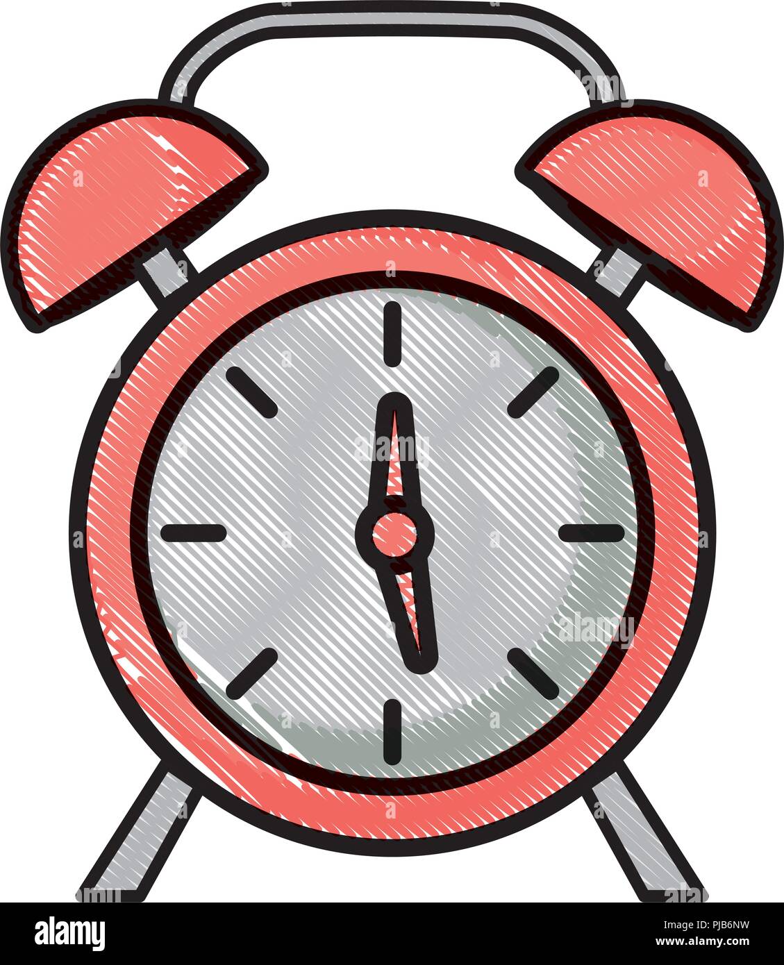alarm clock icon over white background, vector illustration Stock ...