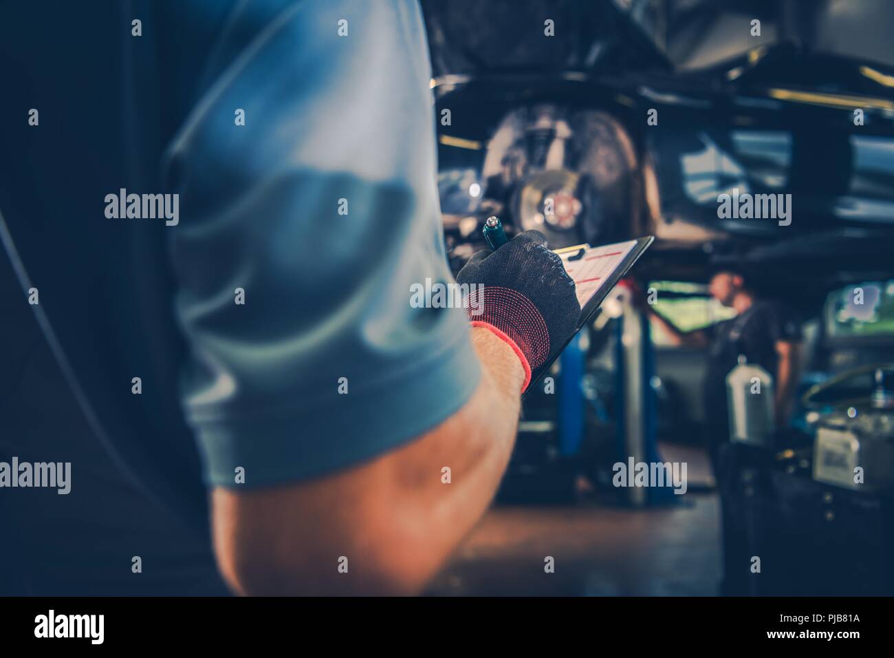 Vehicle Maintenance Check List Car Mechanic With Documentation In