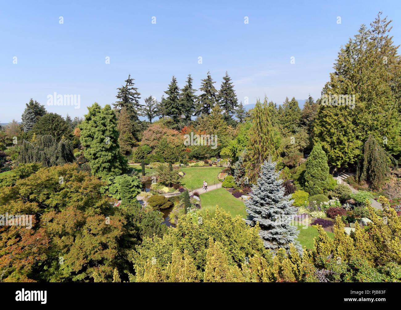 Quarry Gardens in Queen Elizabeth Park, Vancouver, BC, Canada Stock Photo