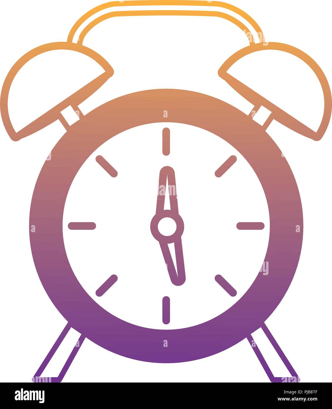 alarm clock icon over white background, vector illustration Stock ...