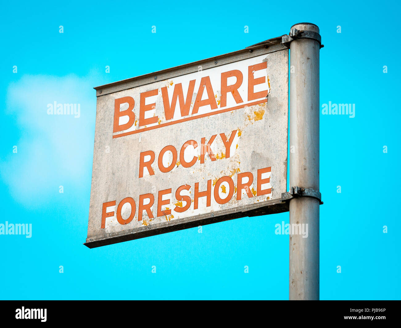Foreshore Protection Sign Sloping foreshore hi-res stock photography and images - Alamy