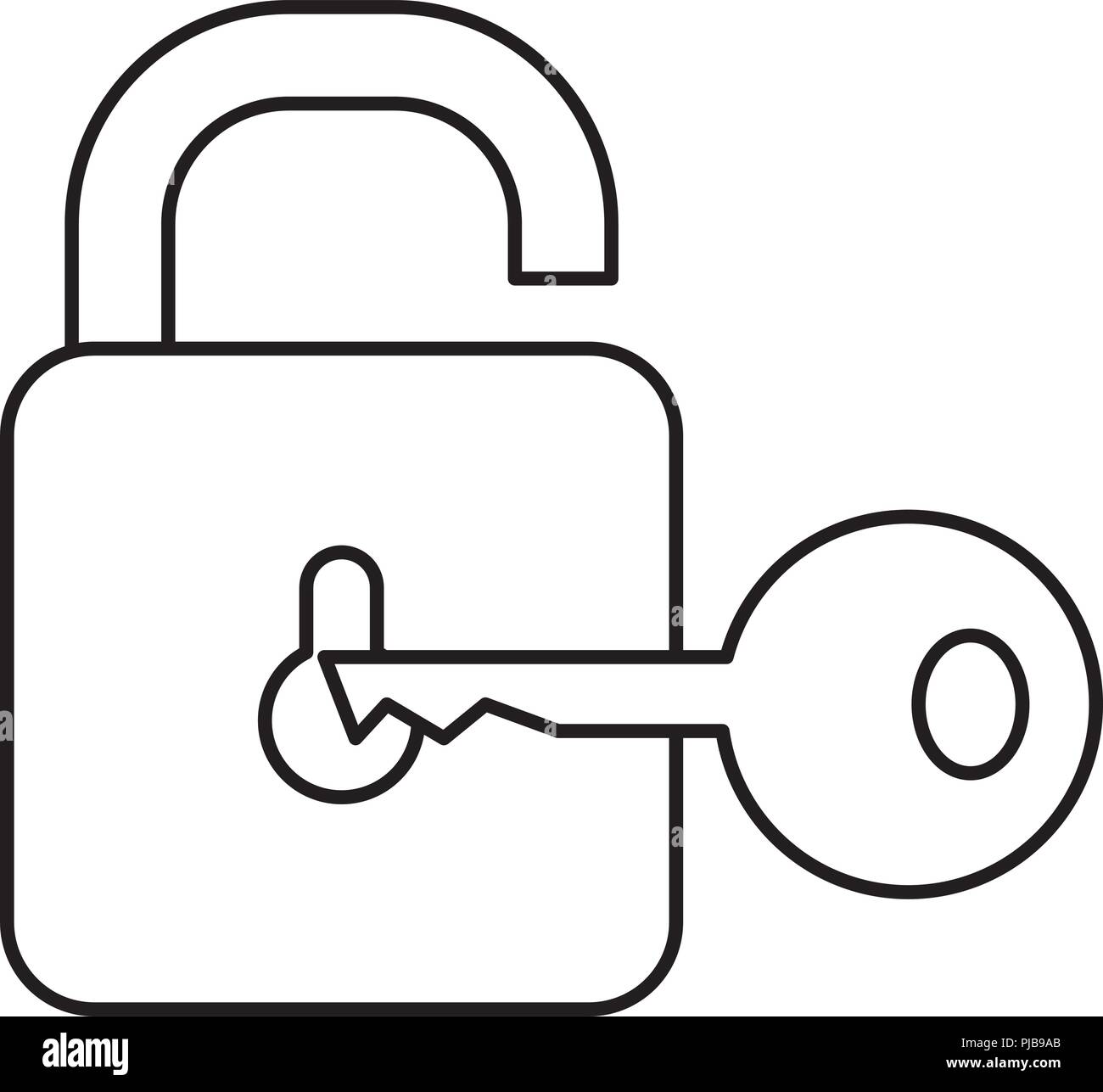 secure padlock and key vector illustration design Stock Vector Image ...