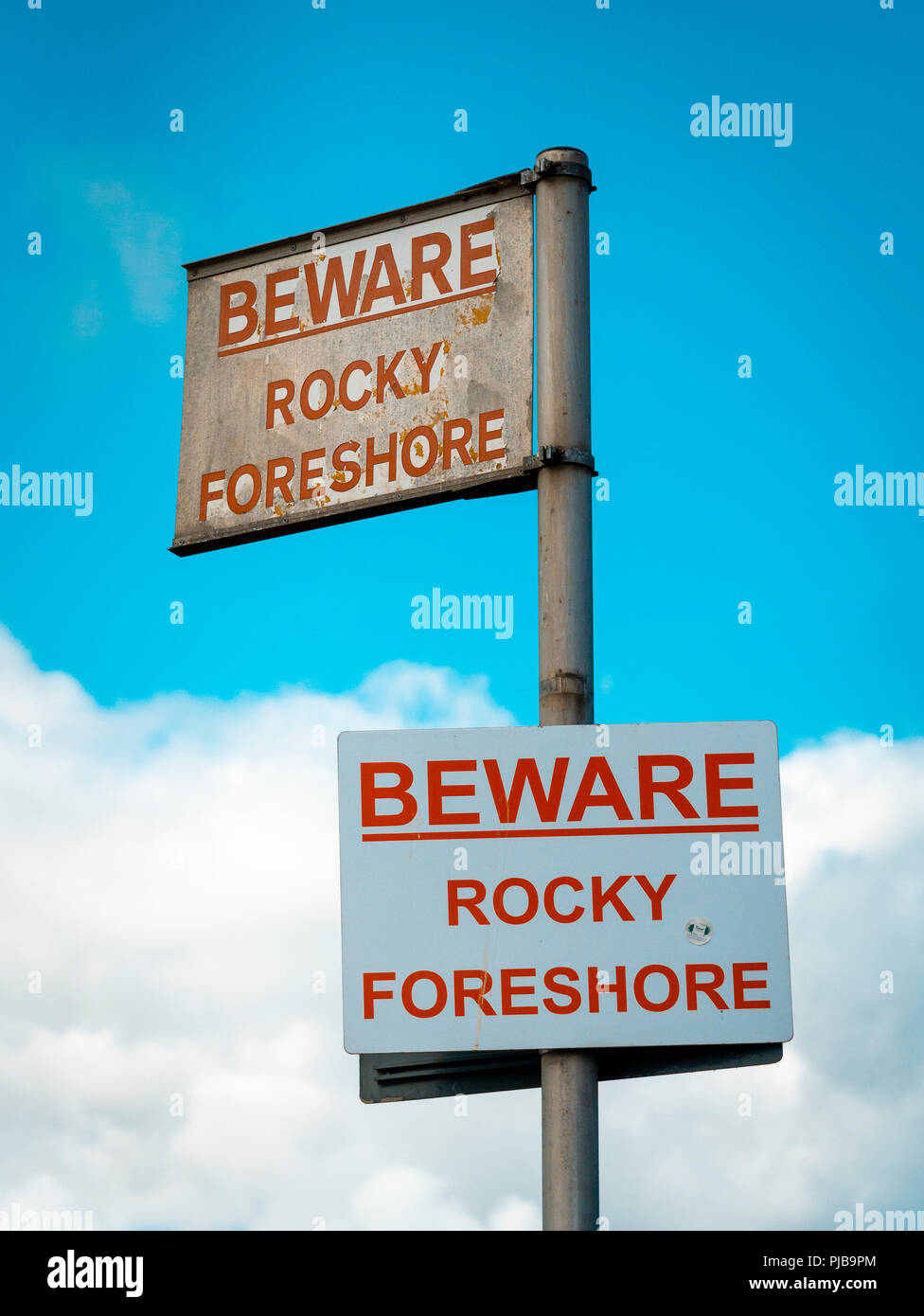 Foreshore Protection Sign Warning slipway hi-res stock photography and images - Alamy