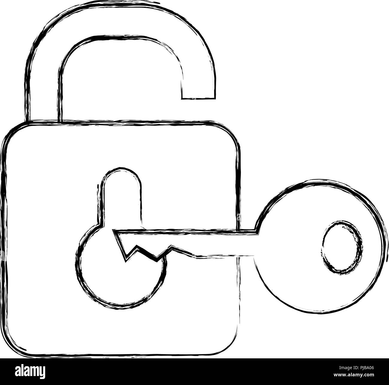 secure padlock and key vector illustration design Stock Vector Image