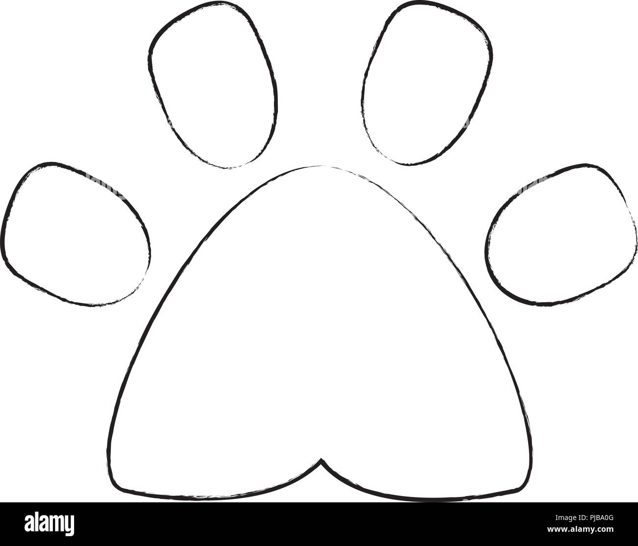 dog paw icon over white background, vector illustration Stock Vector ...