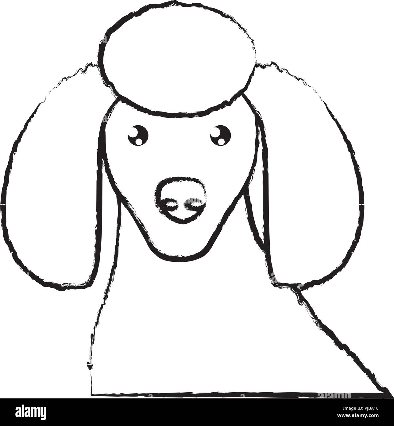 cute poodle dog icon over white background, vector illustration Stock ...
