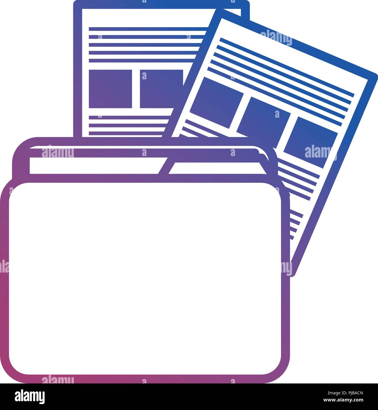 file folder with documents vector illustration design Stock Vector ...