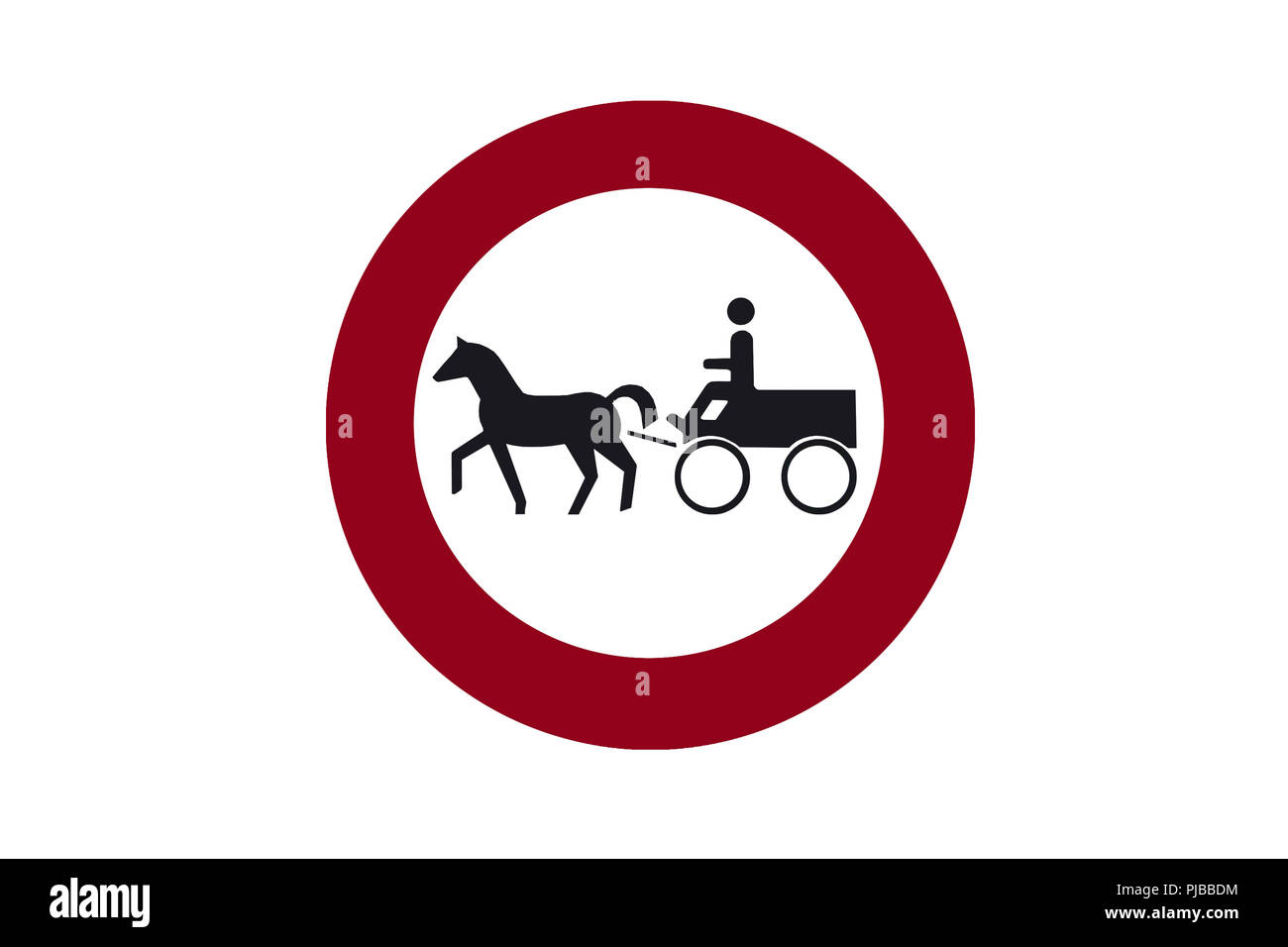 illustration sign allowing the movement of carts with horses. Stock Photo
