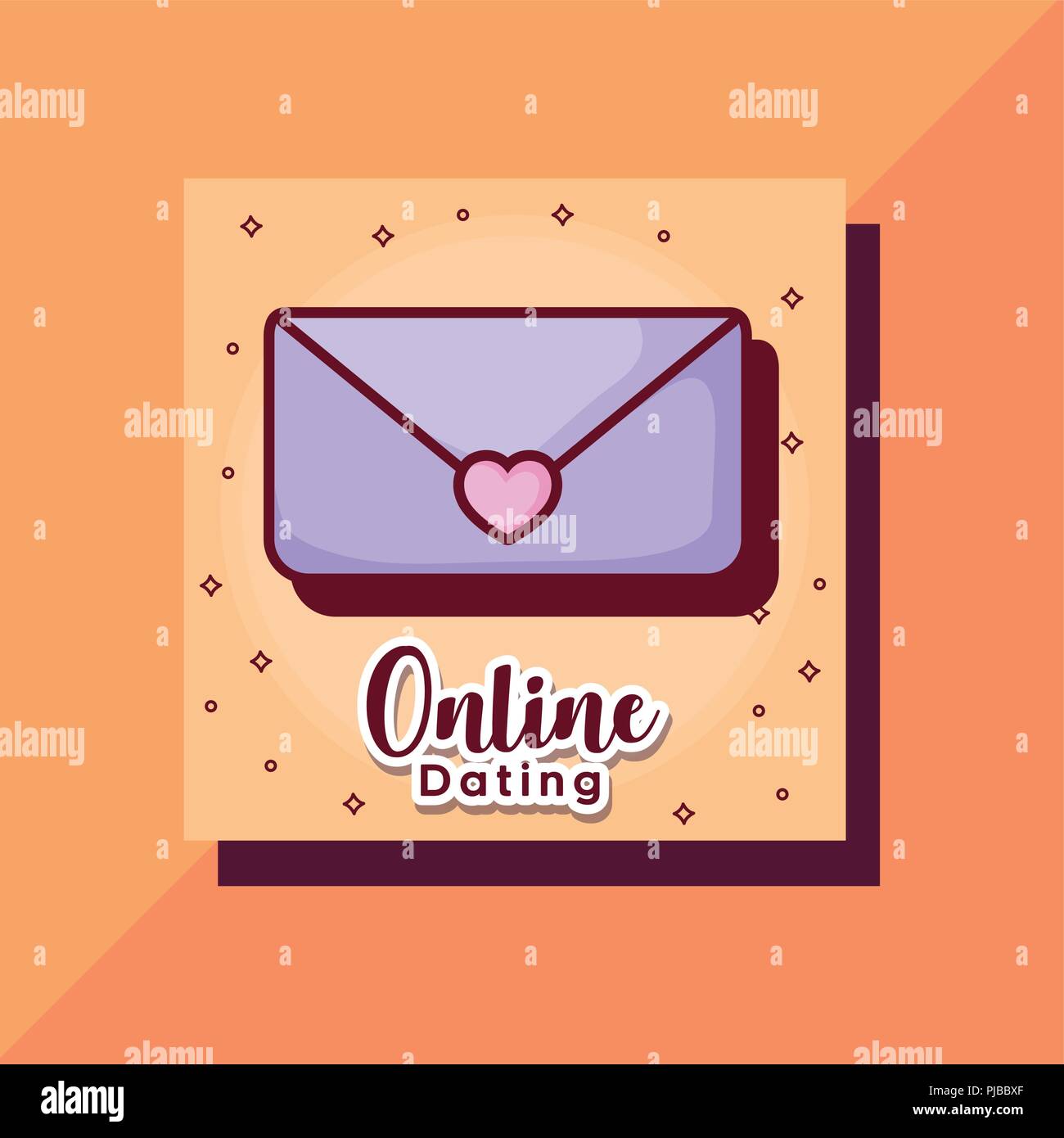 Email Love Online Dating Card Cartoon Vector Illustration Stock Vector Image Art Alamy