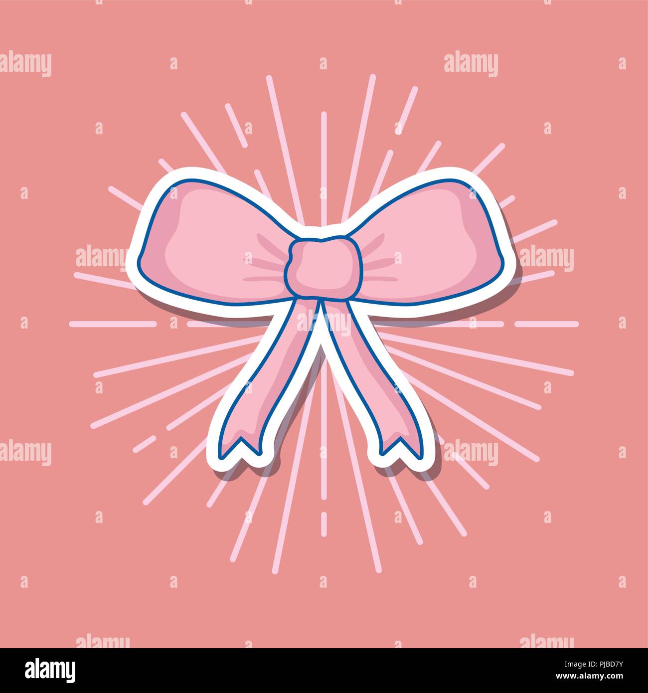 cute ribbon bow icon vector illustration design Stock Vector Image