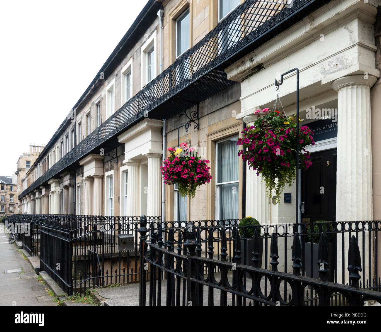 Terraced houses on Windsor Street in Hillside in Edinburgh