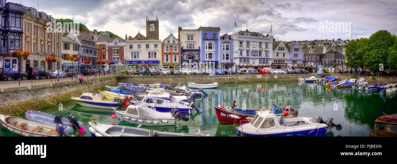 GB - DEVON: The Inner Harbour at Dartmouth (HDR-Image) Stock Photo