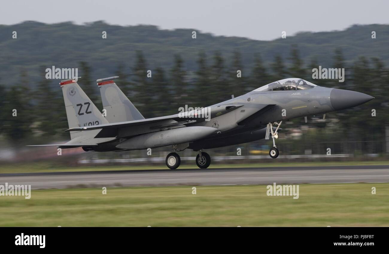 A U.S. Air Force F-15 Eagle assigned to the 67th Fighter Squadron ...