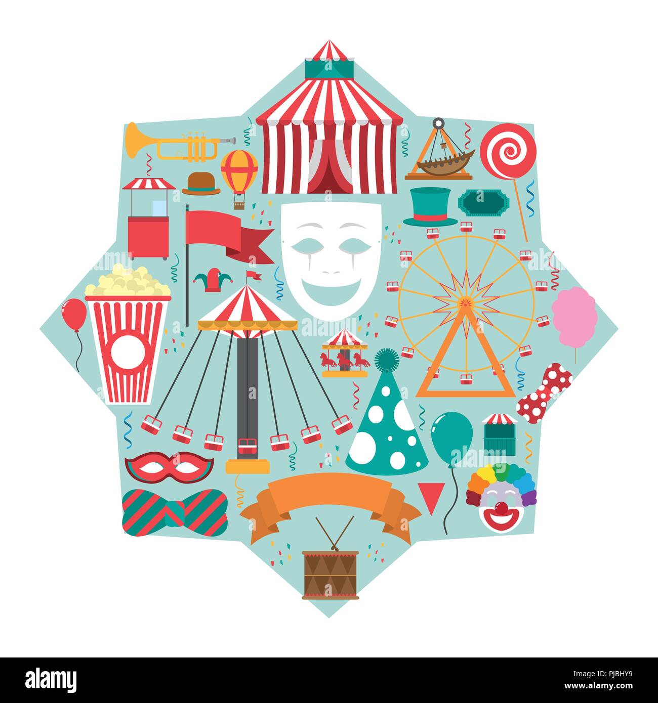 Set of carnival icons Stock Vector Image & Art - Alamy
