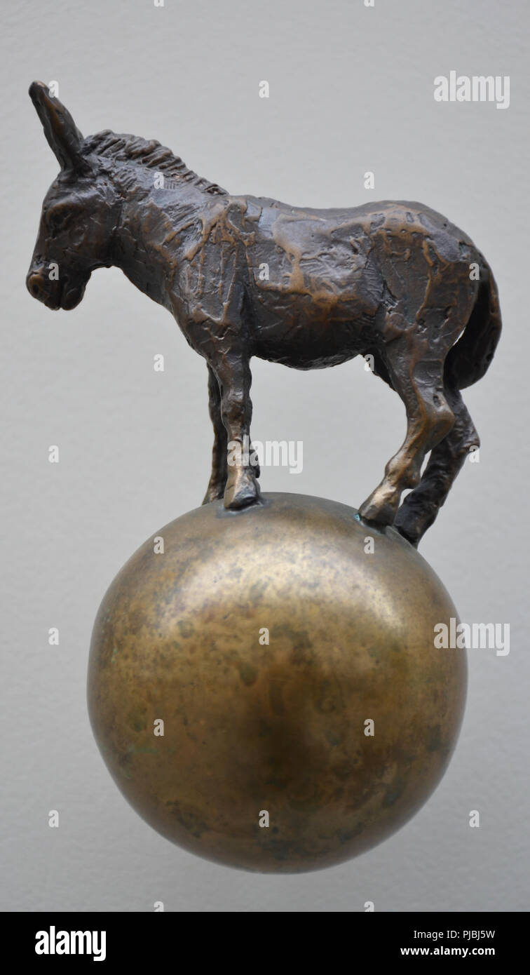 Collectibles miniature statuette of bronze Donkey metal figurine