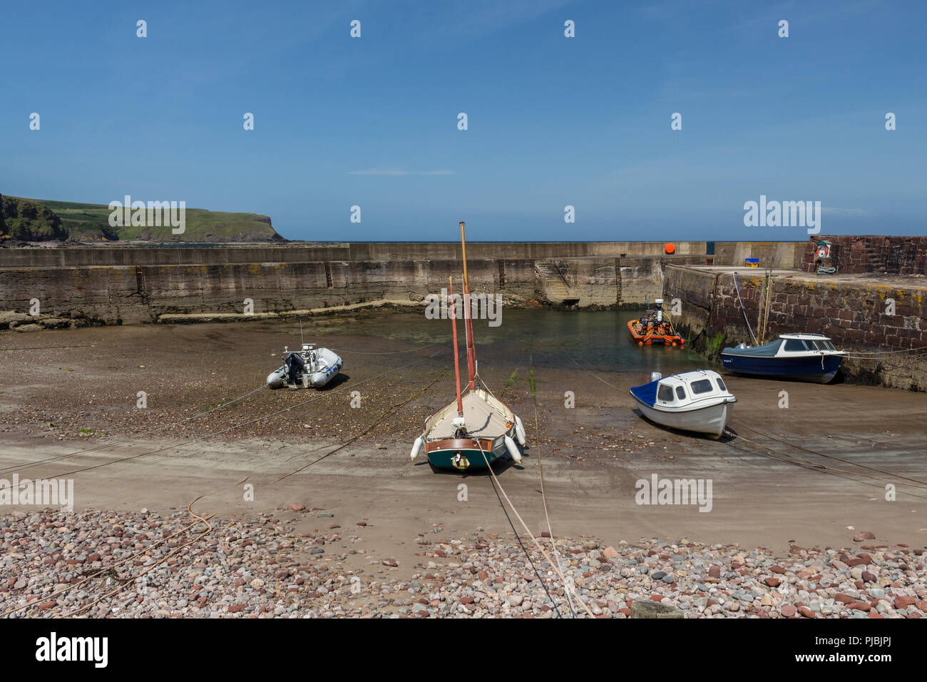 The harbour in the village of Pennan, Aberdeenshire, Scotland, UK. Stock Photo