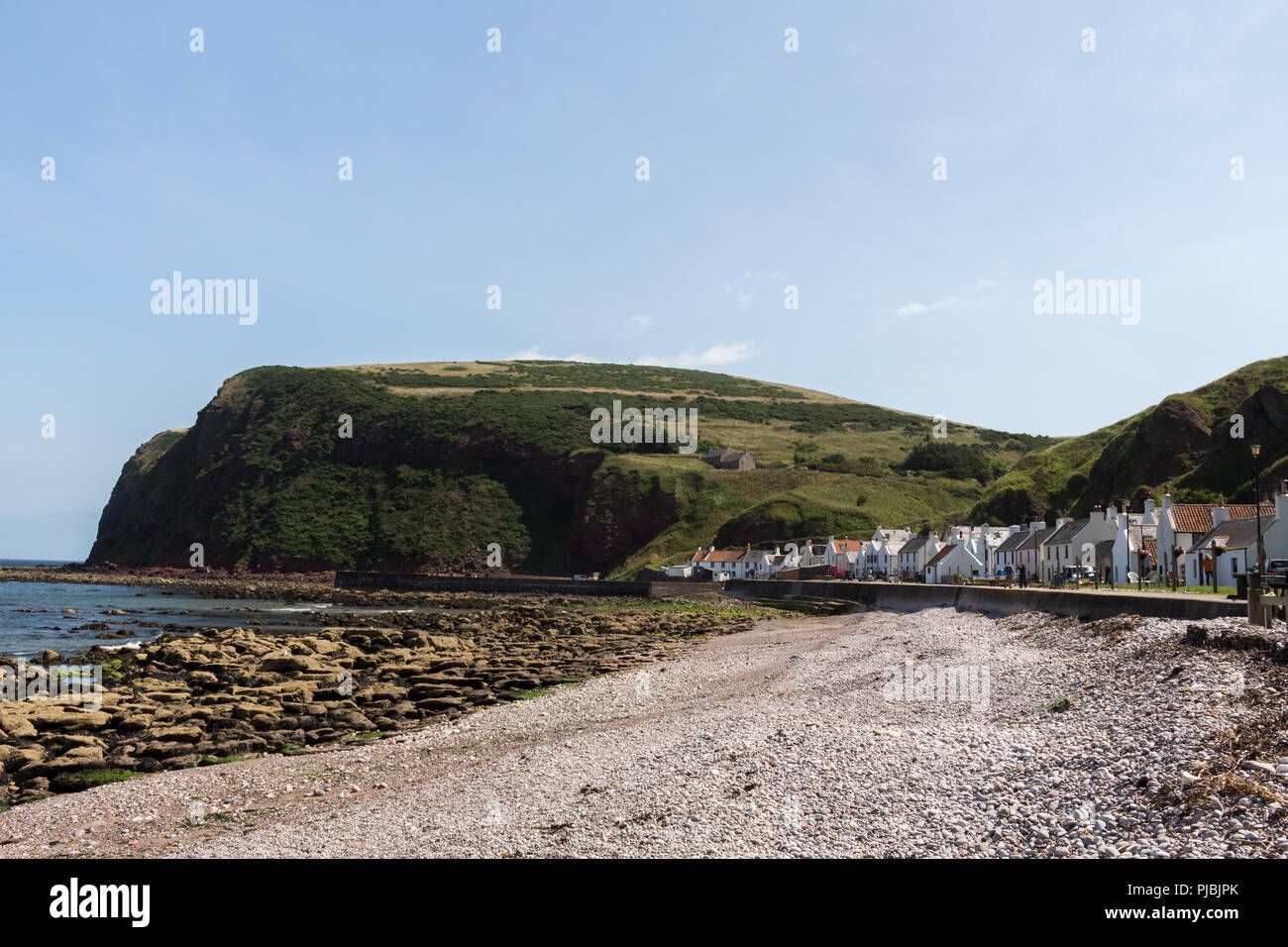 Pennan Village, Aberdeenshire, Scotland, UK. One of the locations of the film Local Hero. Located on the North East 250 travel route. Stock Photo
