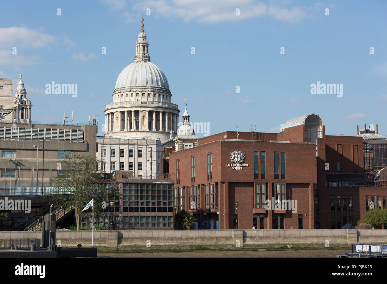 The Millenium Bridge and St Paul's Cathedral, London UK Stock Photo