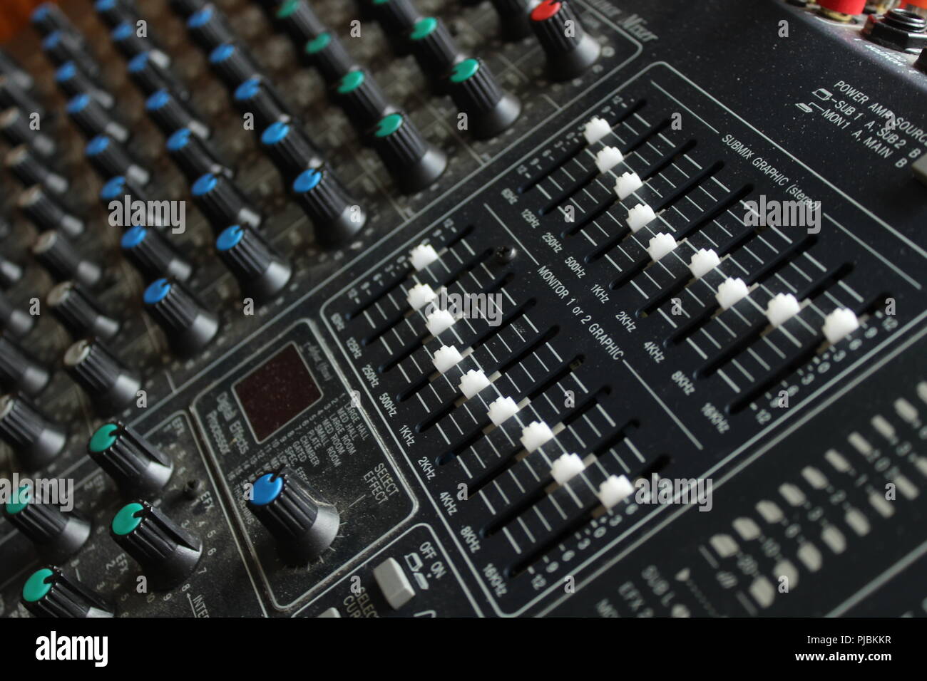 large mixing board close up Stock Photo Alamy