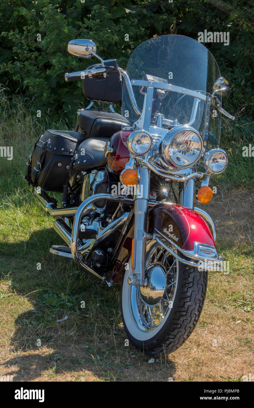 large powerful motorcycle with front windshield or fairing Stock Photo -  Alamy