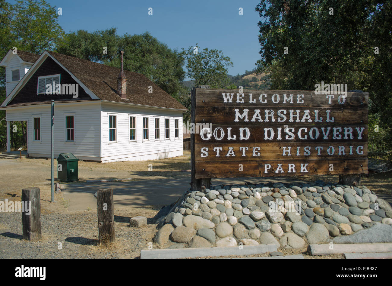 Coloma schoolhouse at the 1849 gold discovery musem, near Placerville, California. Stock Photo