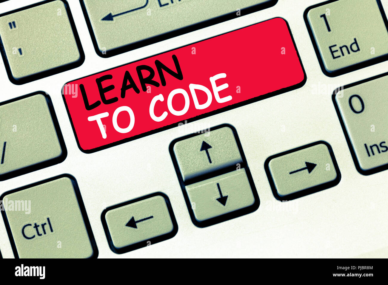 Word writing text Learn To Code. Business concept for Learn to write Software Be a Computer Programmer Coder. Stock Photo