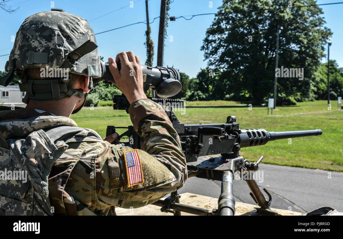 U.S. Army Reserve Troop List Unit Soldiers train with AN/PAS-13 Thermal Weapon Sights during Operation Cold Steel II, July 10, 2018 at Joint Base McGuire-Dix-Lakehurst, N.J. Operation Cold Steel is the U.S. Army Reserve’s crew-served weapons qualification and validation exercise to ensure America’s Army Reserve units and Soldiers are trained and ready to deploy on short notice as part of Ready Force X and bring combat-ready and lethal firepower in support of the Army and our joint partners anywhere in the world. Stock Photo